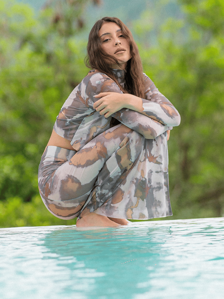 Buzo en mesh tie-dye manga larga Anala