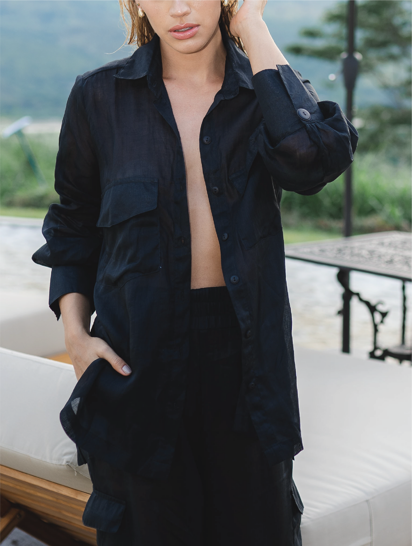 Pantalón clásico bota recta abertura lateral Beirut