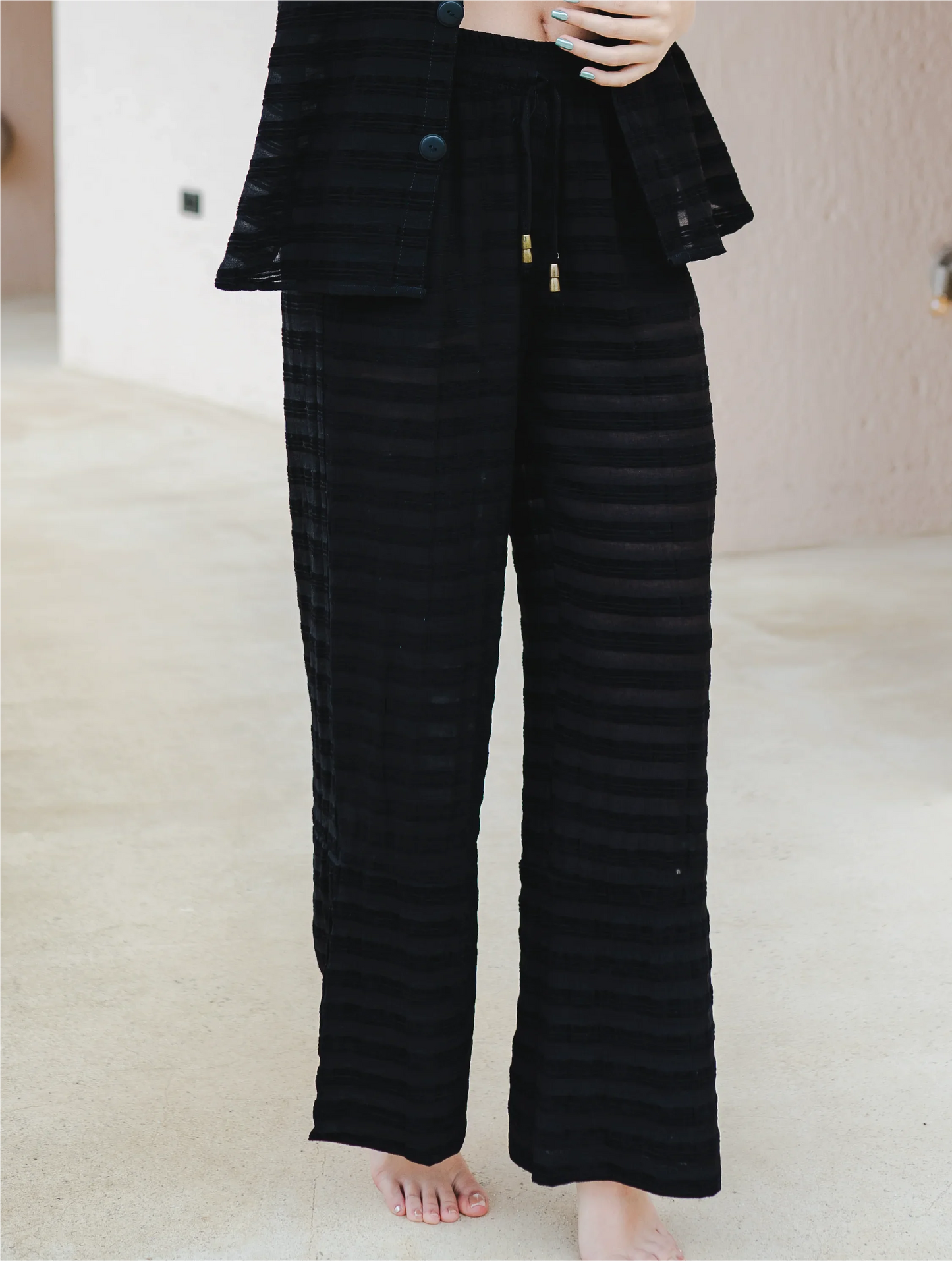 Pantalón clásico tela con textura bota recta Casablanca