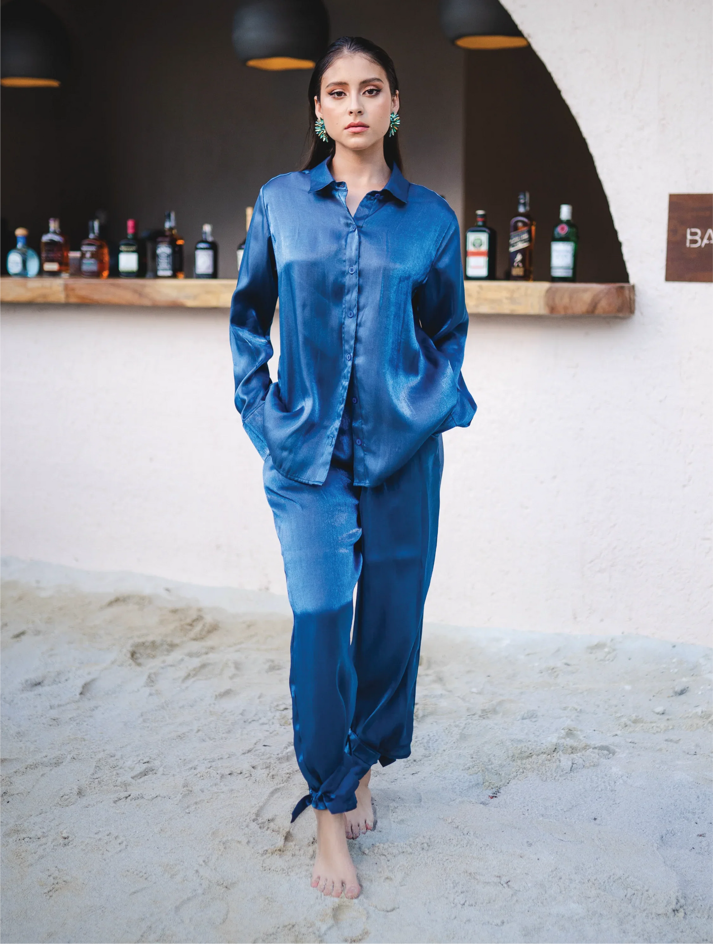 Pantalón Oversized tela satinada Marrakech