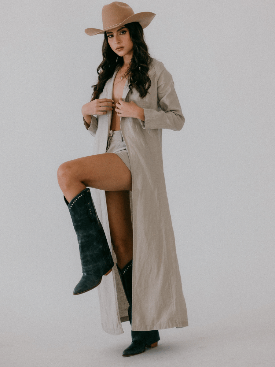 Abrigo ligero manga larga en lino Brisa Eterna