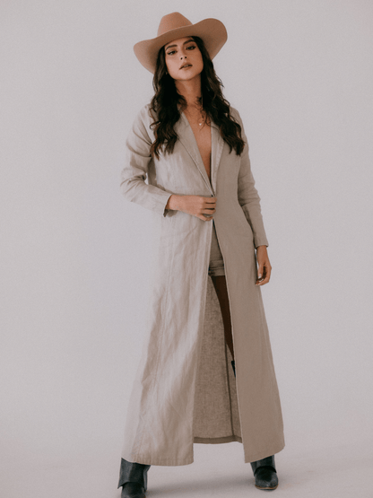 Abrigo ligero manga larga en lino Brisa Eterna