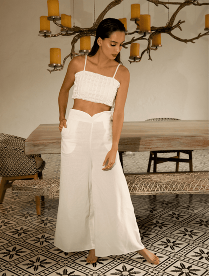 Pantalón clásico tiro alto bota ancha Dominika